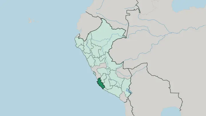 Map of Departamento de Ica in Peru