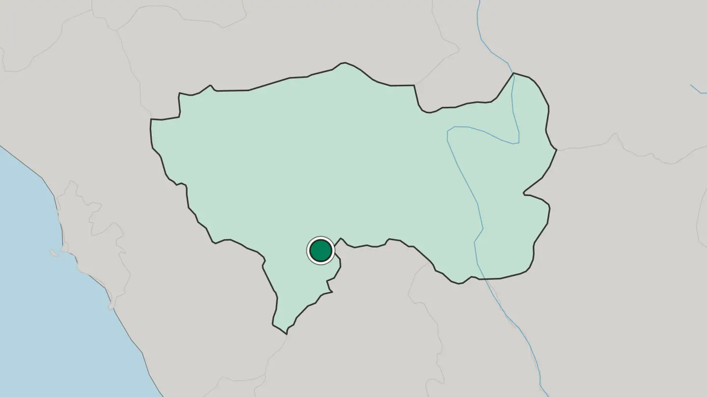 Map of Huancayo in Peru