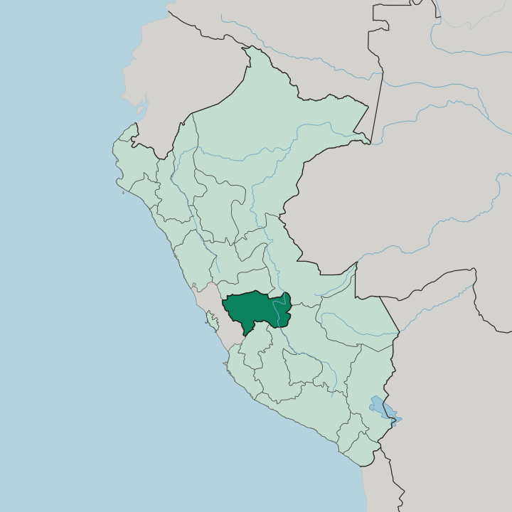 Map showing Departamento de Junín — In Peru