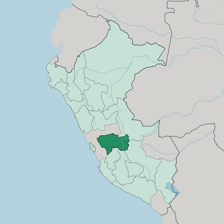Map showing Departamento de Junín — In Peru