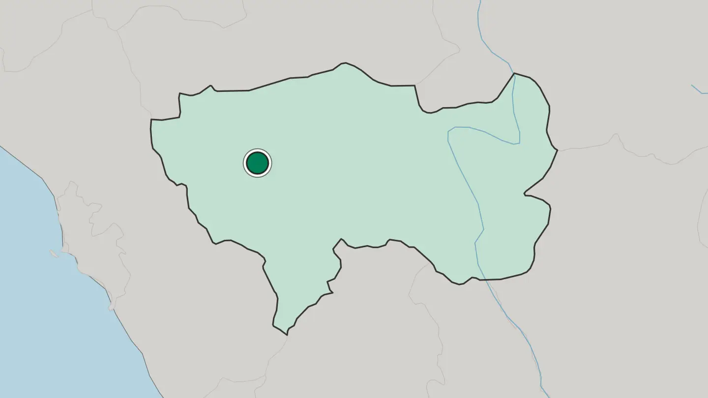 Map of Tarma in Peru