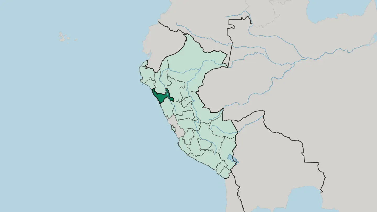 Map of Departamento de La Libertad in Peru