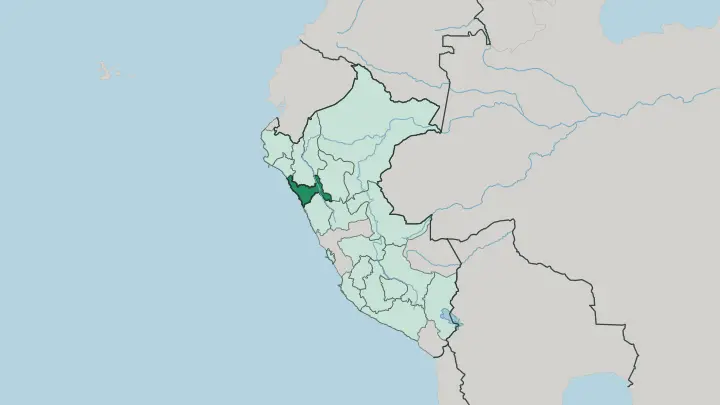 Map of Departamento de La Libertad in Peru