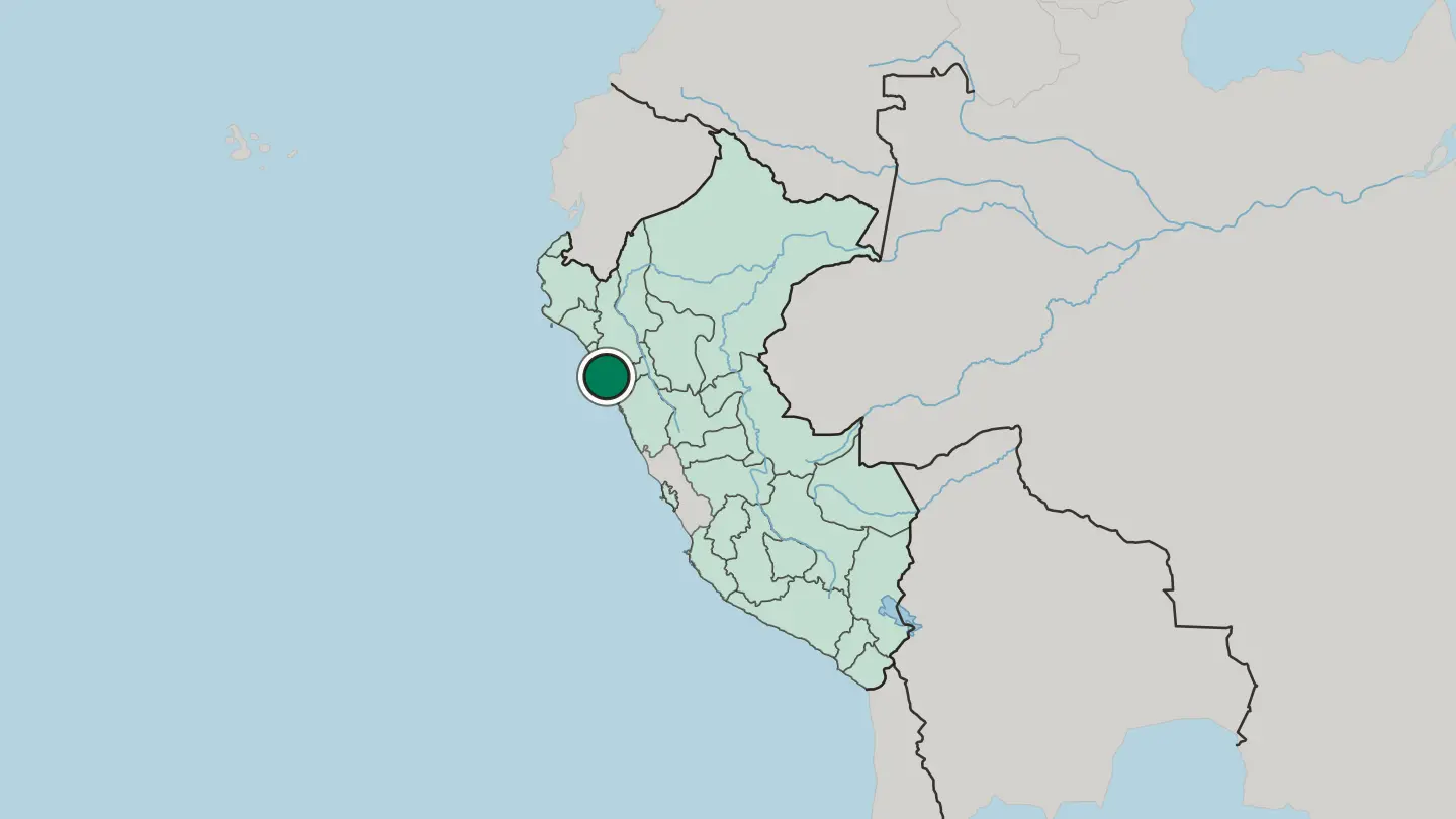 Map of Trujillo in Peru