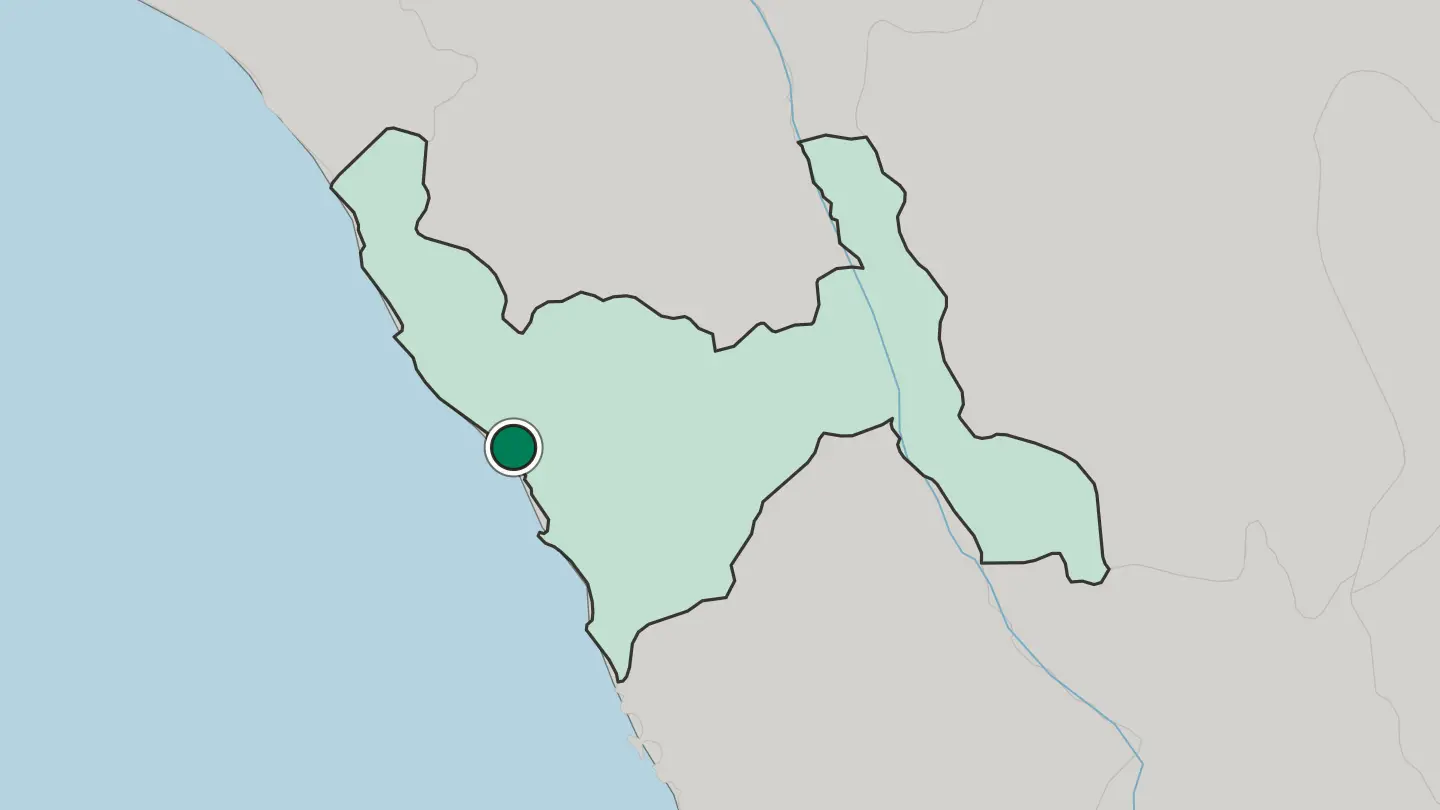 Map of Trujillo in Peru