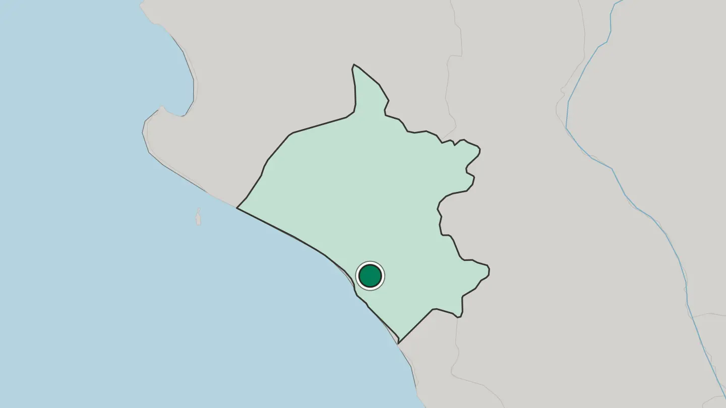 Map of Chiclayo in Peru