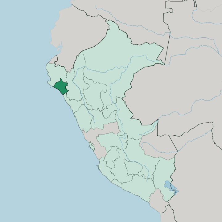 Map showing Departamento de Lambayeque — In Peru