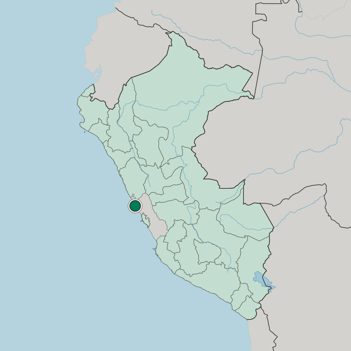 Map showing Huacho — In Peru