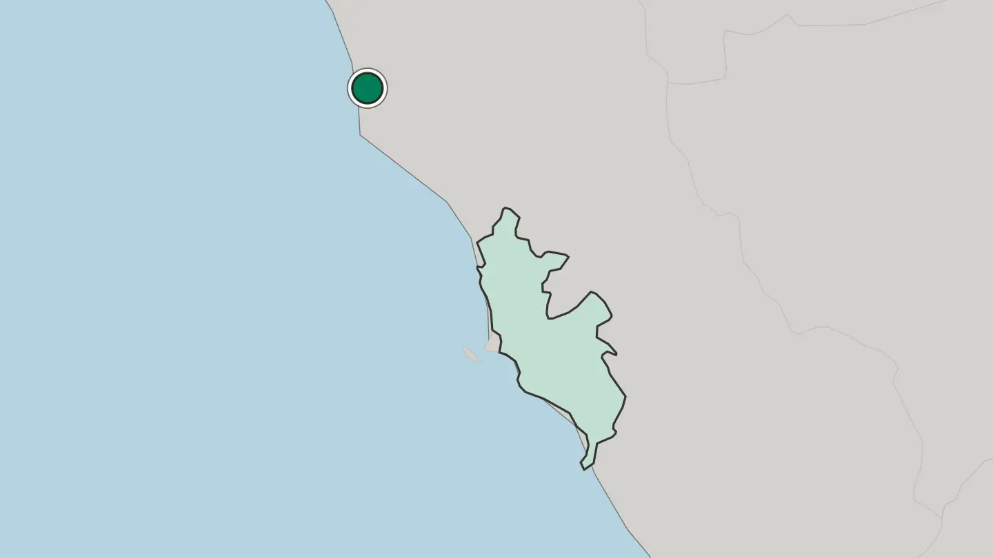 Map of Huacho in Peru