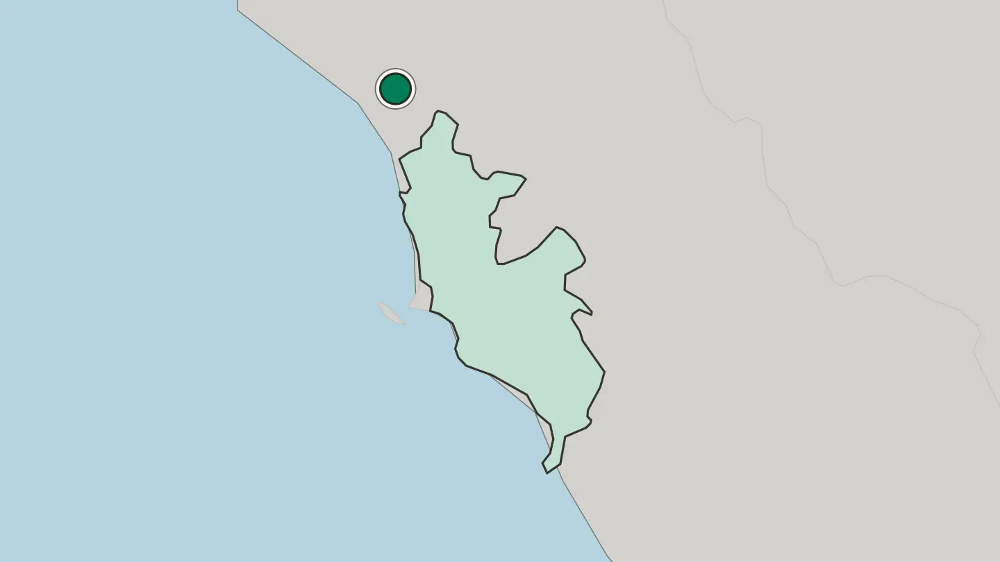 Map of Huaral in Peru