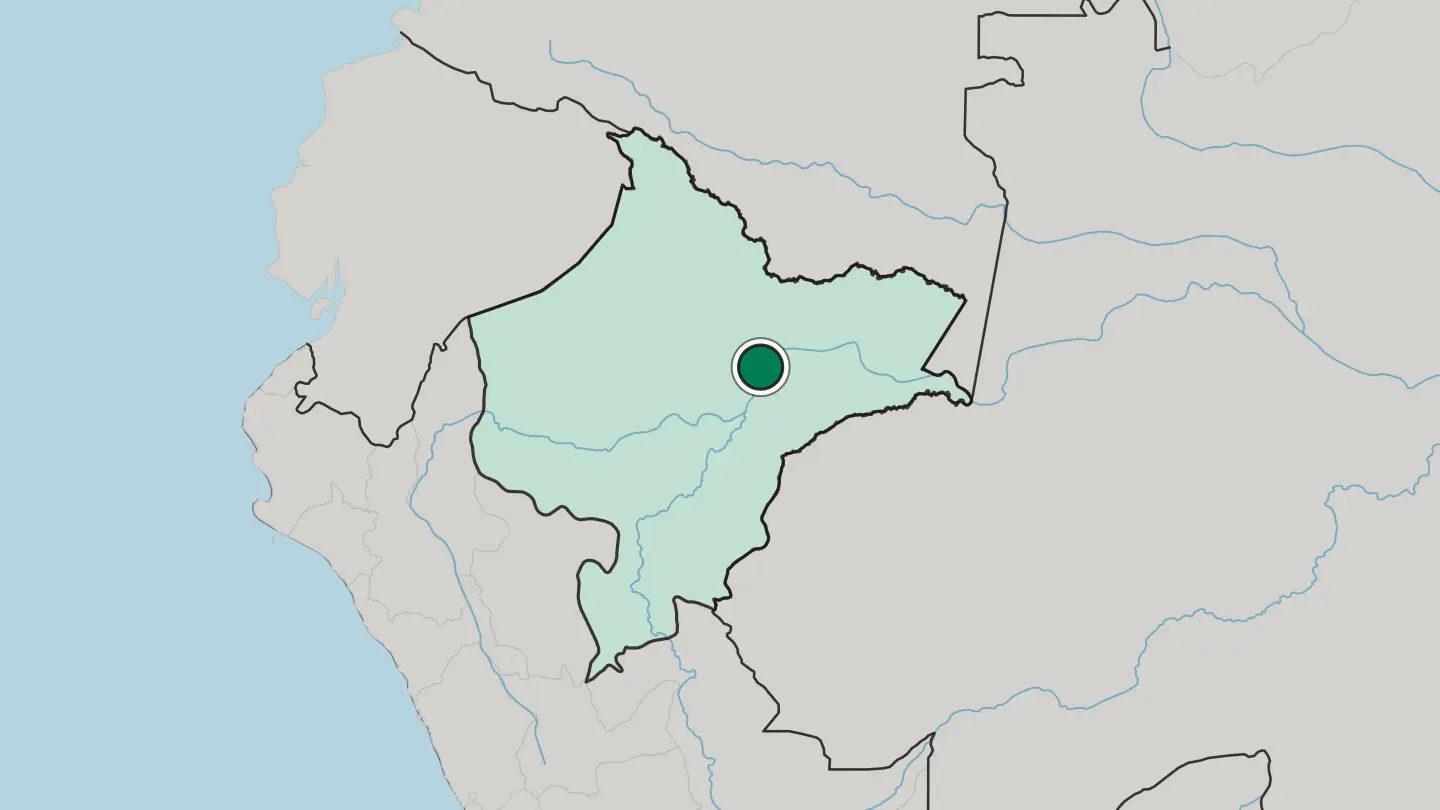 Map of Iquitos in Peru