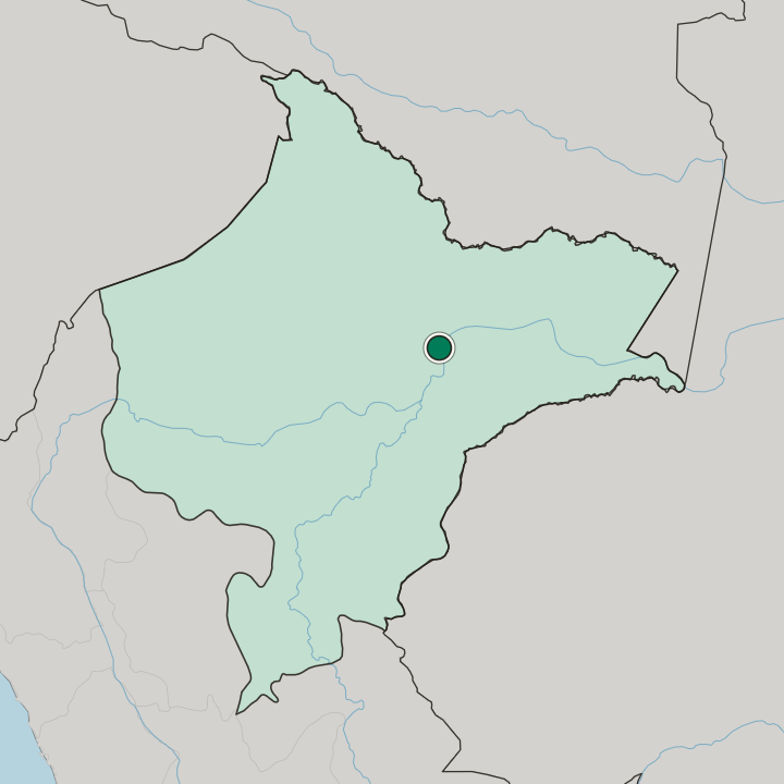 Map showing Iquitos — In Departamento de Loreto