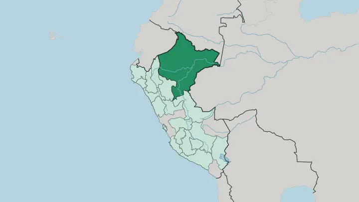 Map of Departamento de Loreto in Peru
