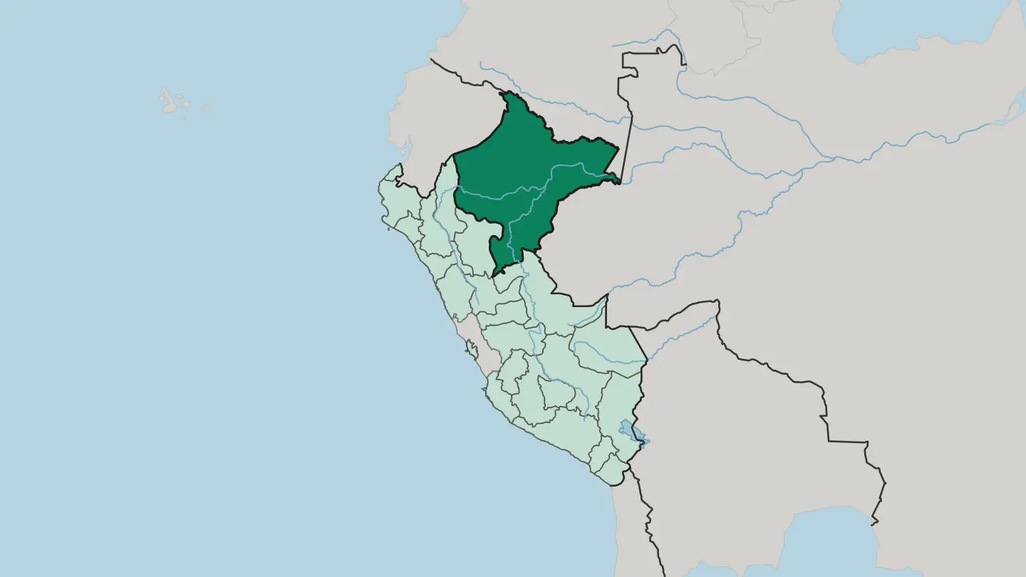 Map of Departamento de Loreto in Peru
