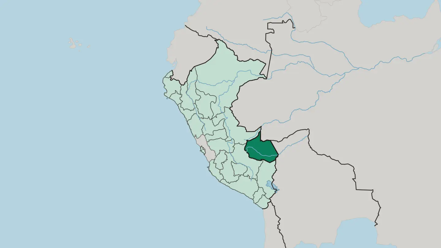 Map of Departamento de Madre de Dios in Peru