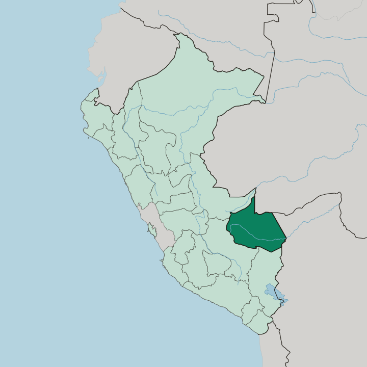Map showing Departamento de Madre de Dios — In Peru