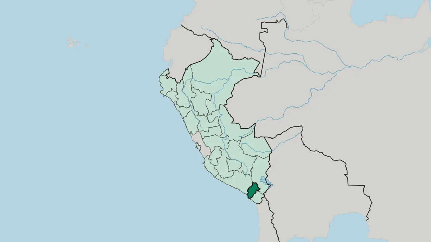 Map of Departamento de Moquegua in Peru