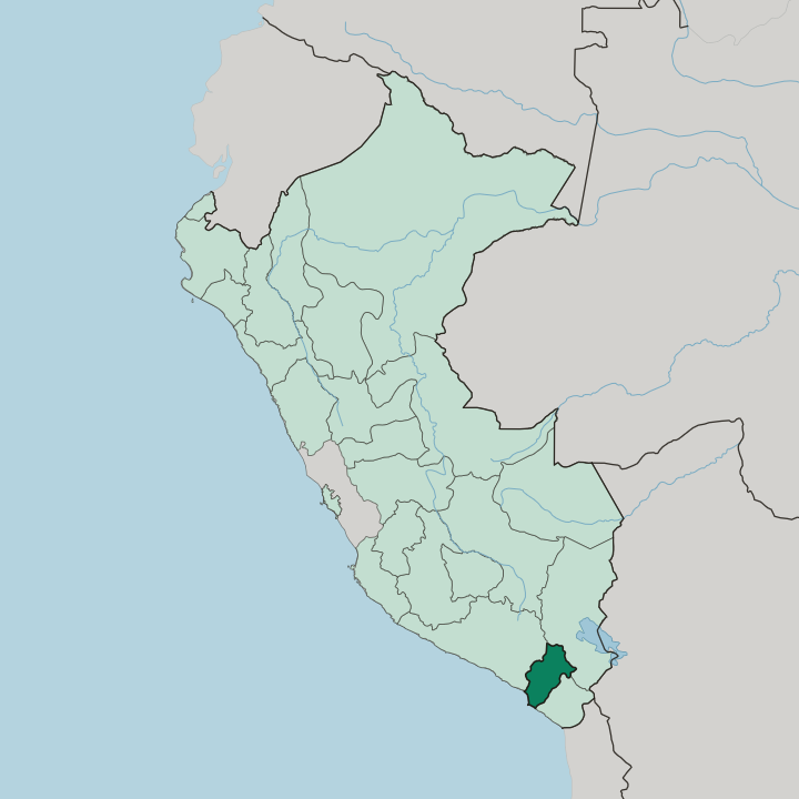 Map showing Departamento de Moquegua — In Peru