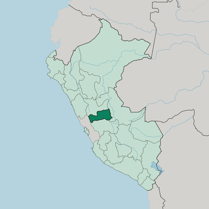 Map showing Departamento de Pasco — In Peru