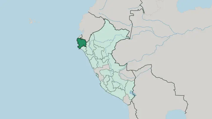 Map of Departamento de Piura in Peru