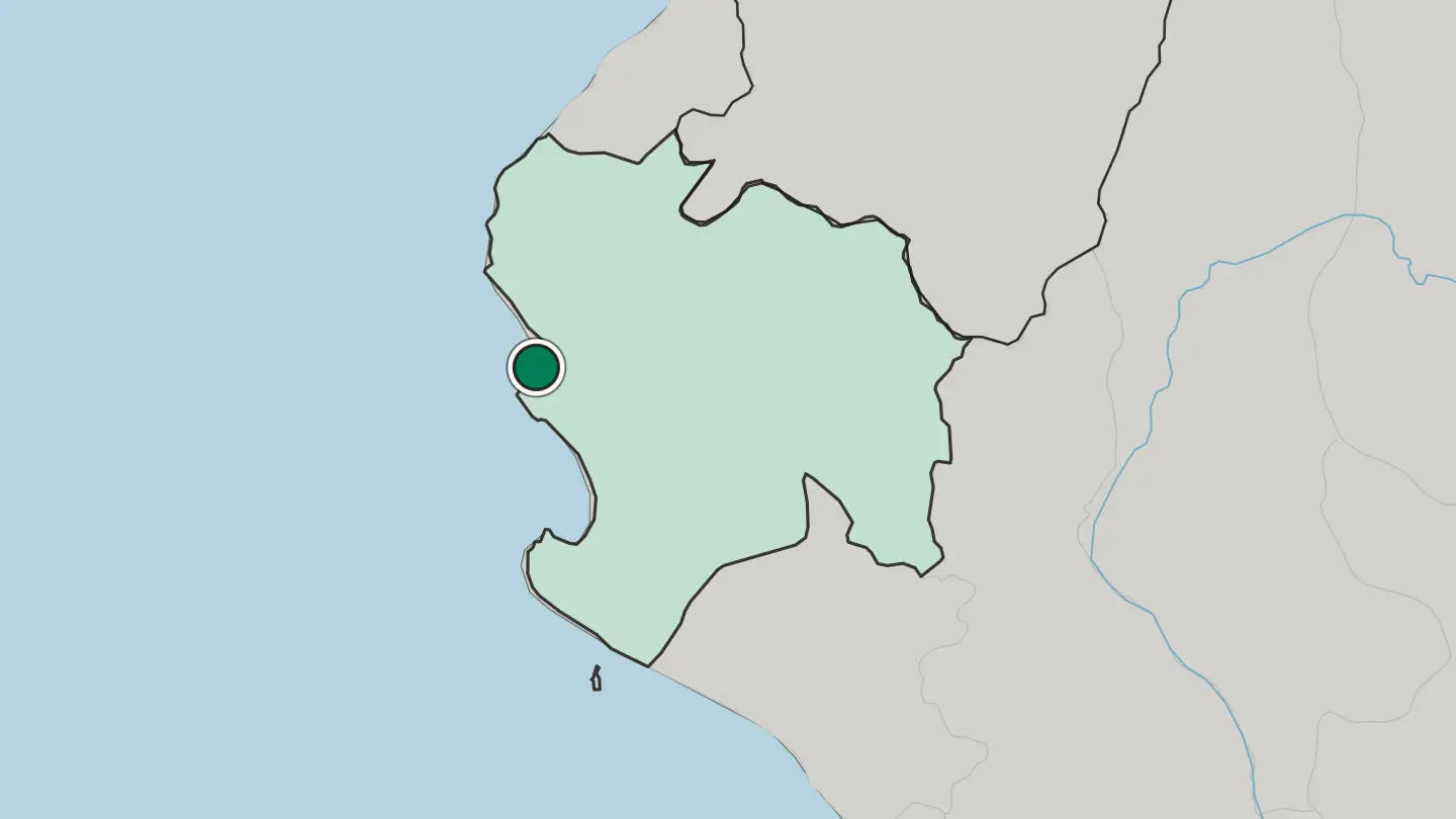 Map of Paita in Peru