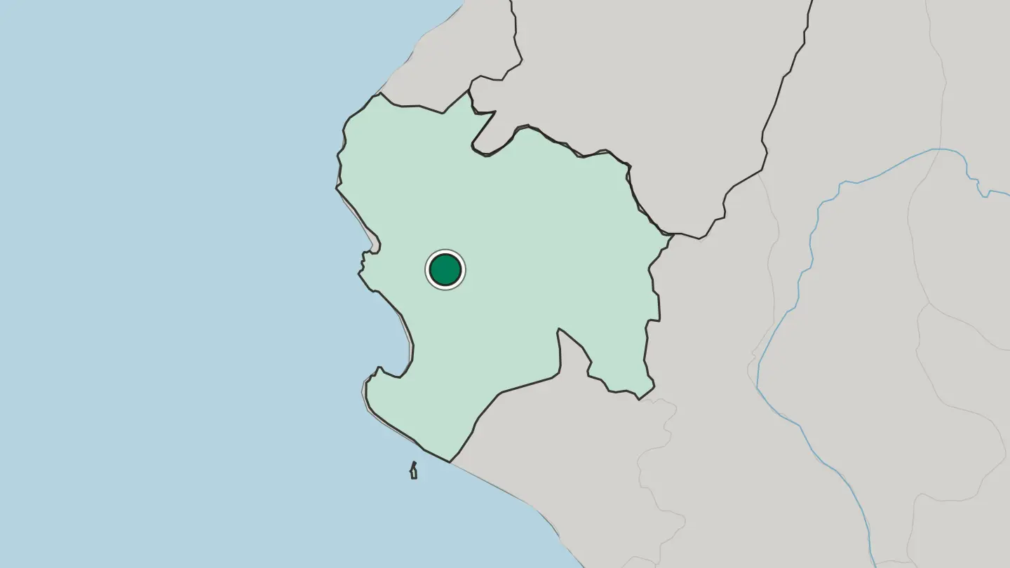 Map of Piura in Peru