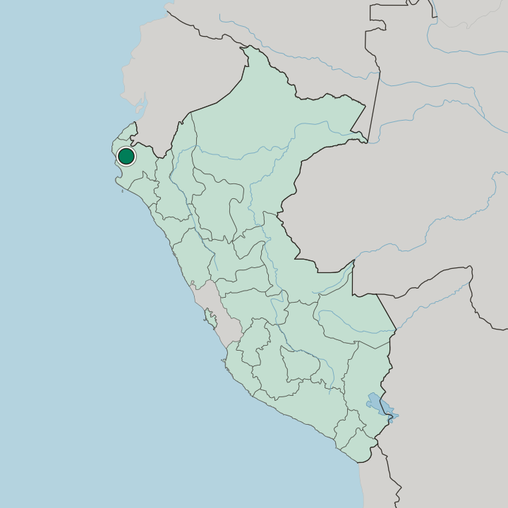 Map showing Sullana — In Peru