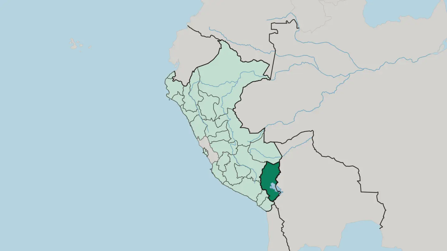 Map of Departamento de Puno in Peru