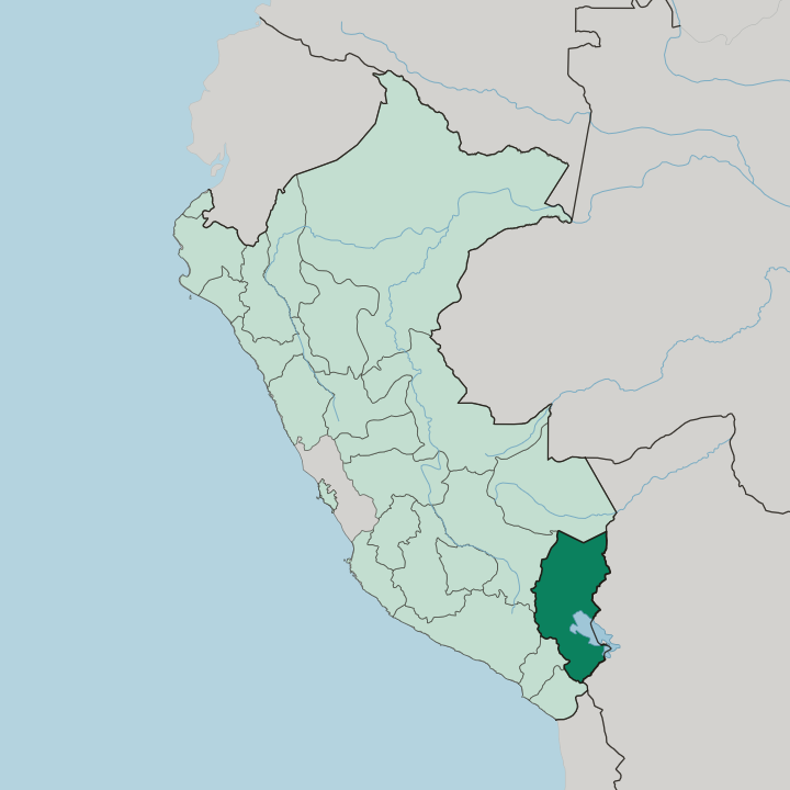 Map showing Departamento de Puno — In Peru