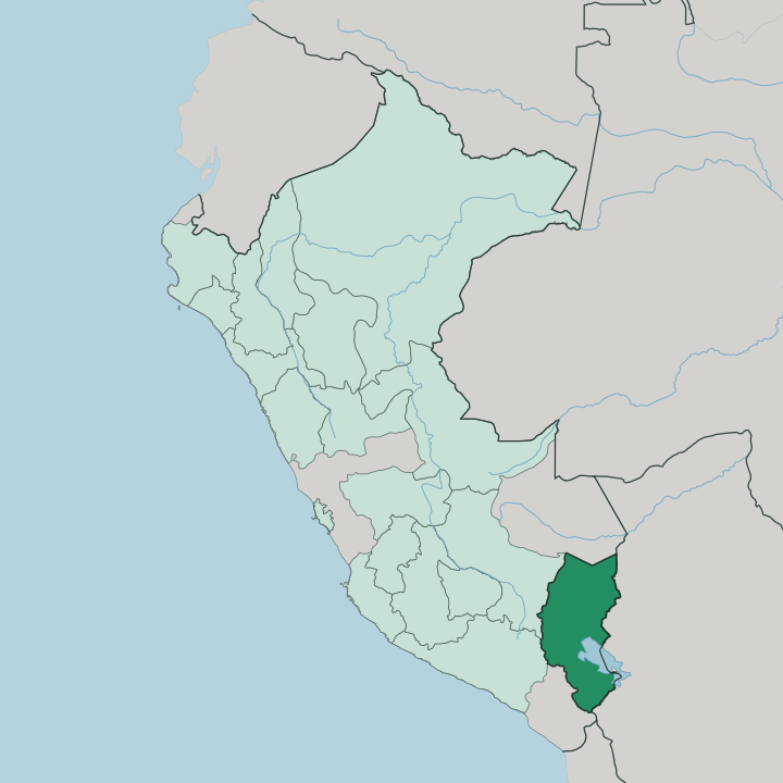 Map showing Departamento de Puno — In Peru