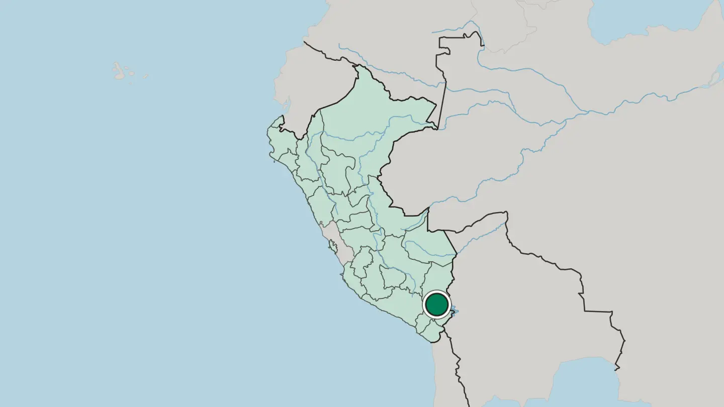 Map of Puno in Peru