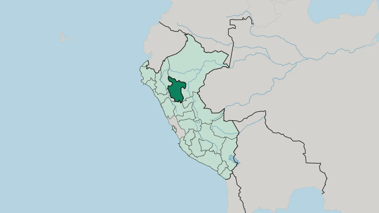 Map of Departamento de San Martín in Peru