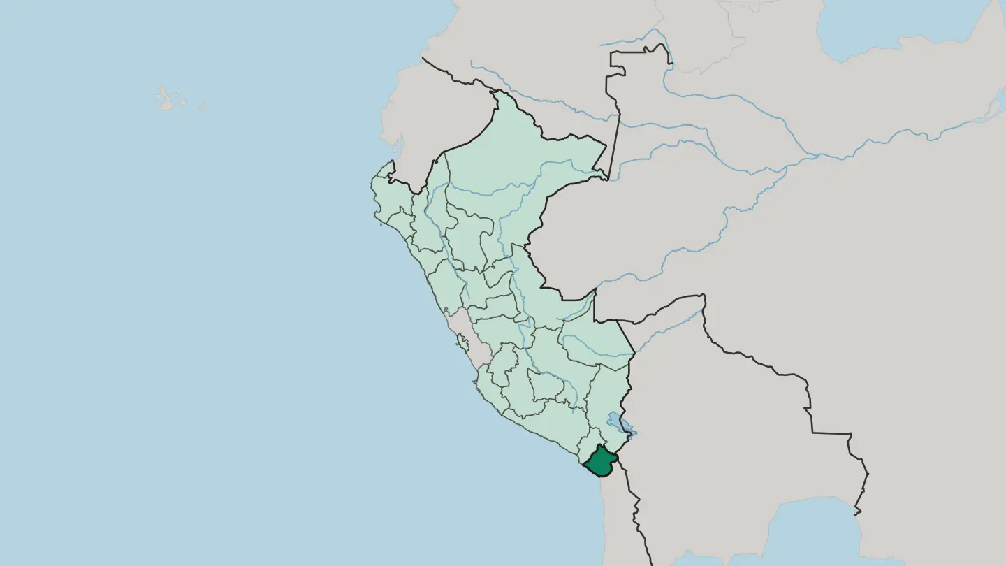 Map of Departamento de Tacna in Peru