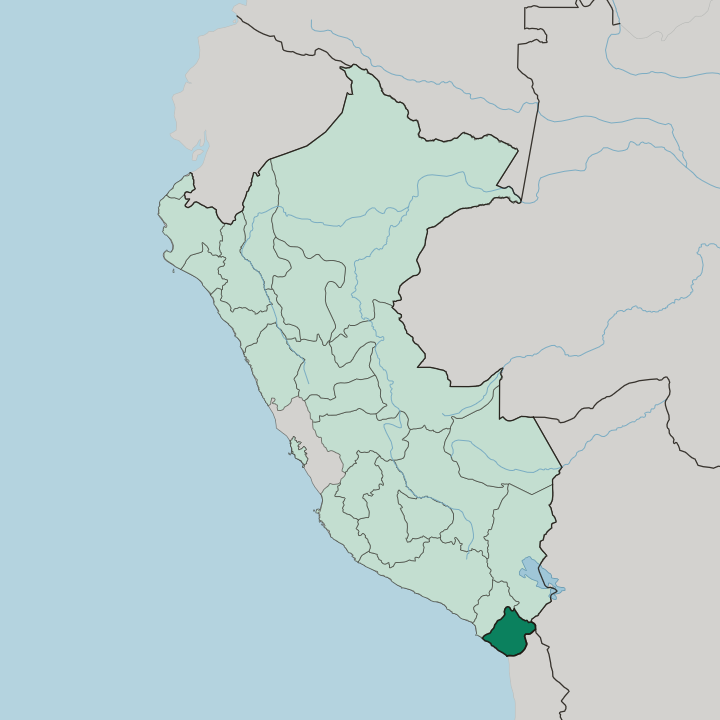 Map showing Departamento de Tacna — In Peru