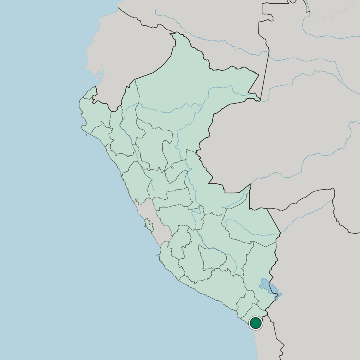 Map showing Tacna — In Peru