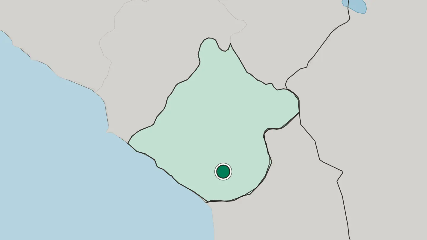 Map of Tacna in Peru