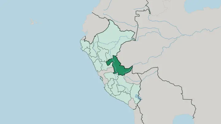 Map of Departamento de Ucayali in Peru