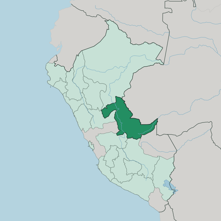 Map showing Departamento de Ucayali — In Peru