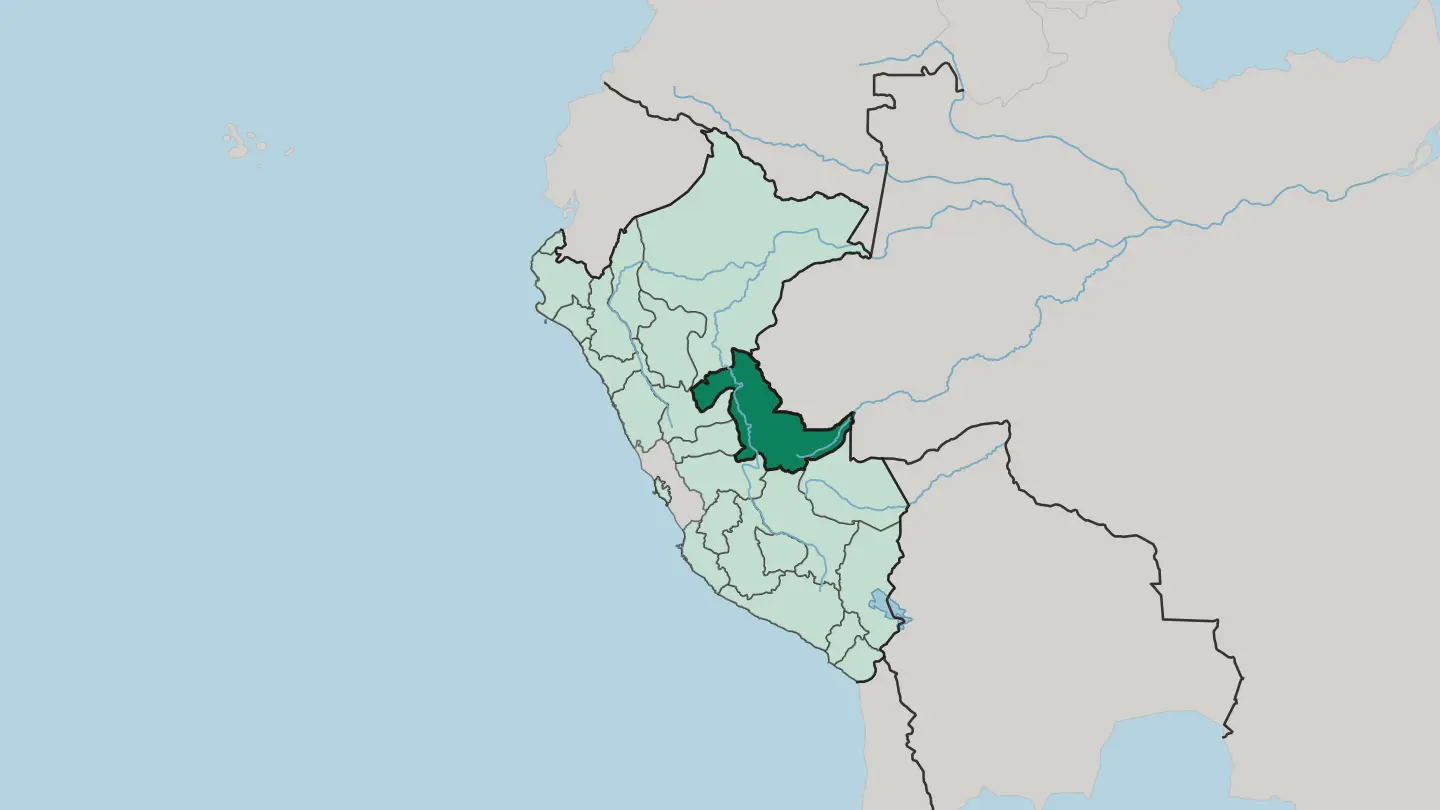 Map of Departamento de Ucayali in Peru