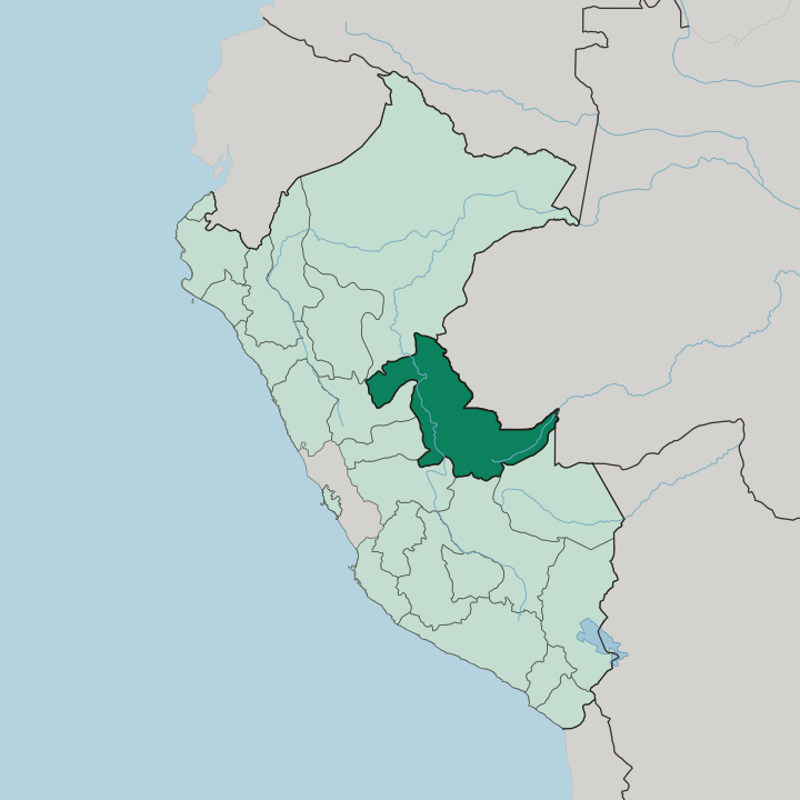 Map showing Departamento de Ucayali — In Peru