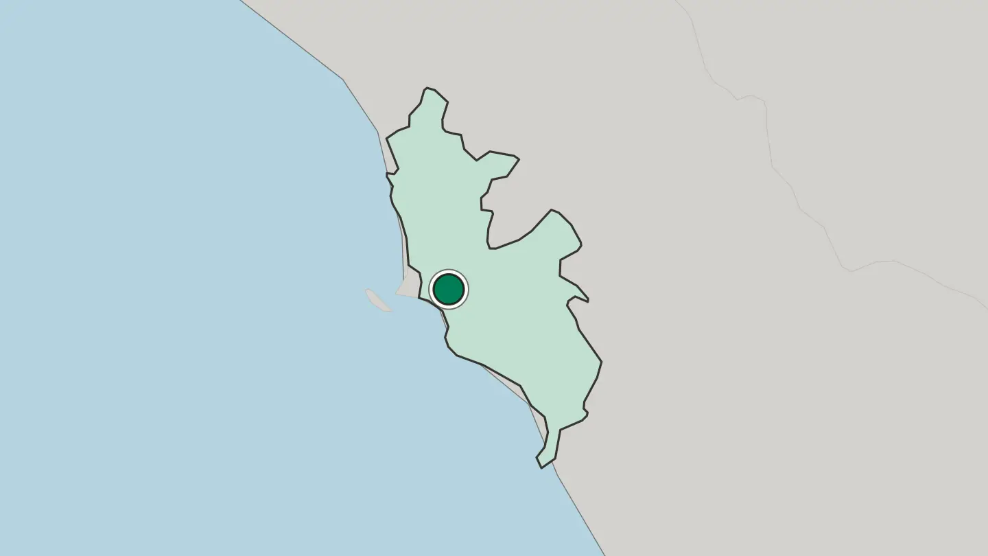 Map of Lima in Peru