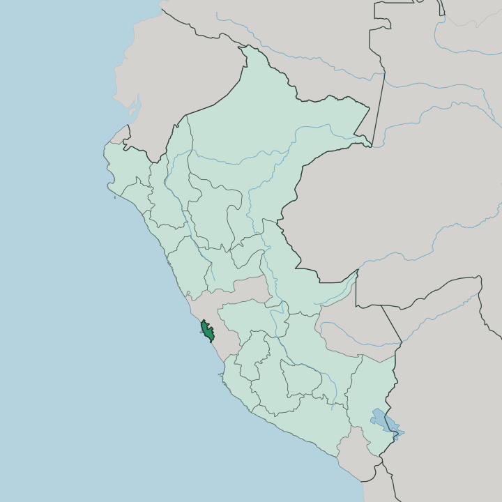 Map showing Provincia de Lima — In Peru