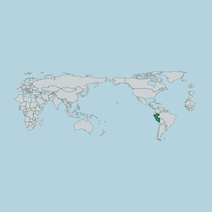 Map showing Peru — Worldwide