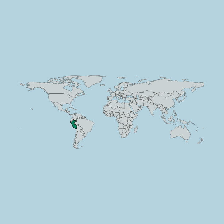 Map showing Peru — Worldwide