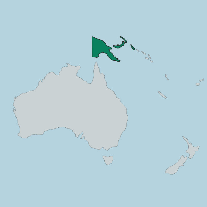 Map showing Papua New Guinea — In Oceania
