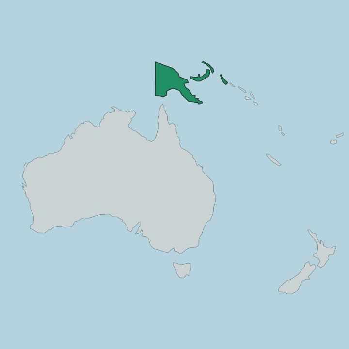 Map showing Papua New Guinea — In Oceania