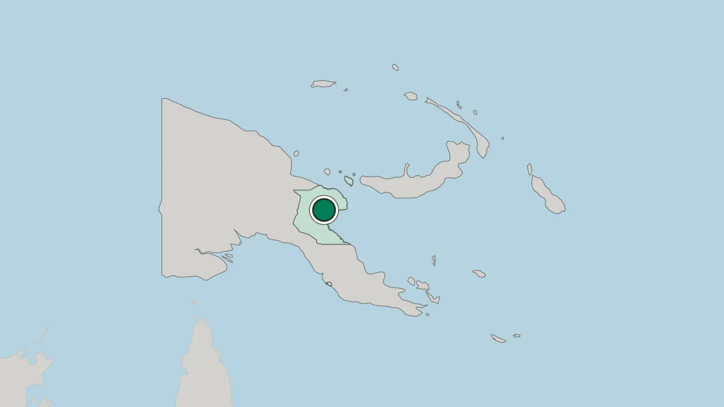 Map of Lae in Papua New Guinea
