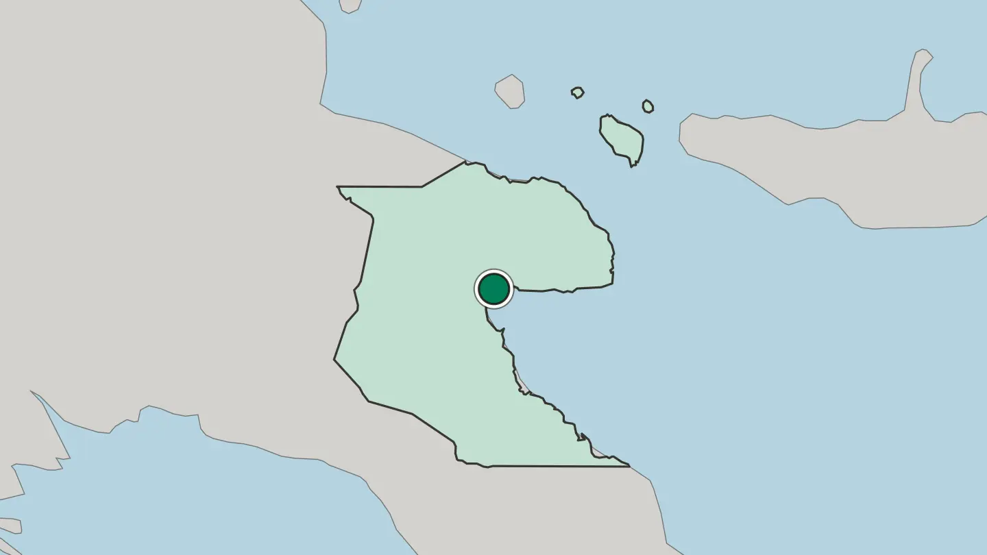 Map of Lae in Papua New Guinea
