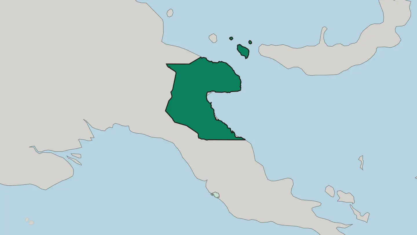 Map of Morobe Province in Papua New Guinea