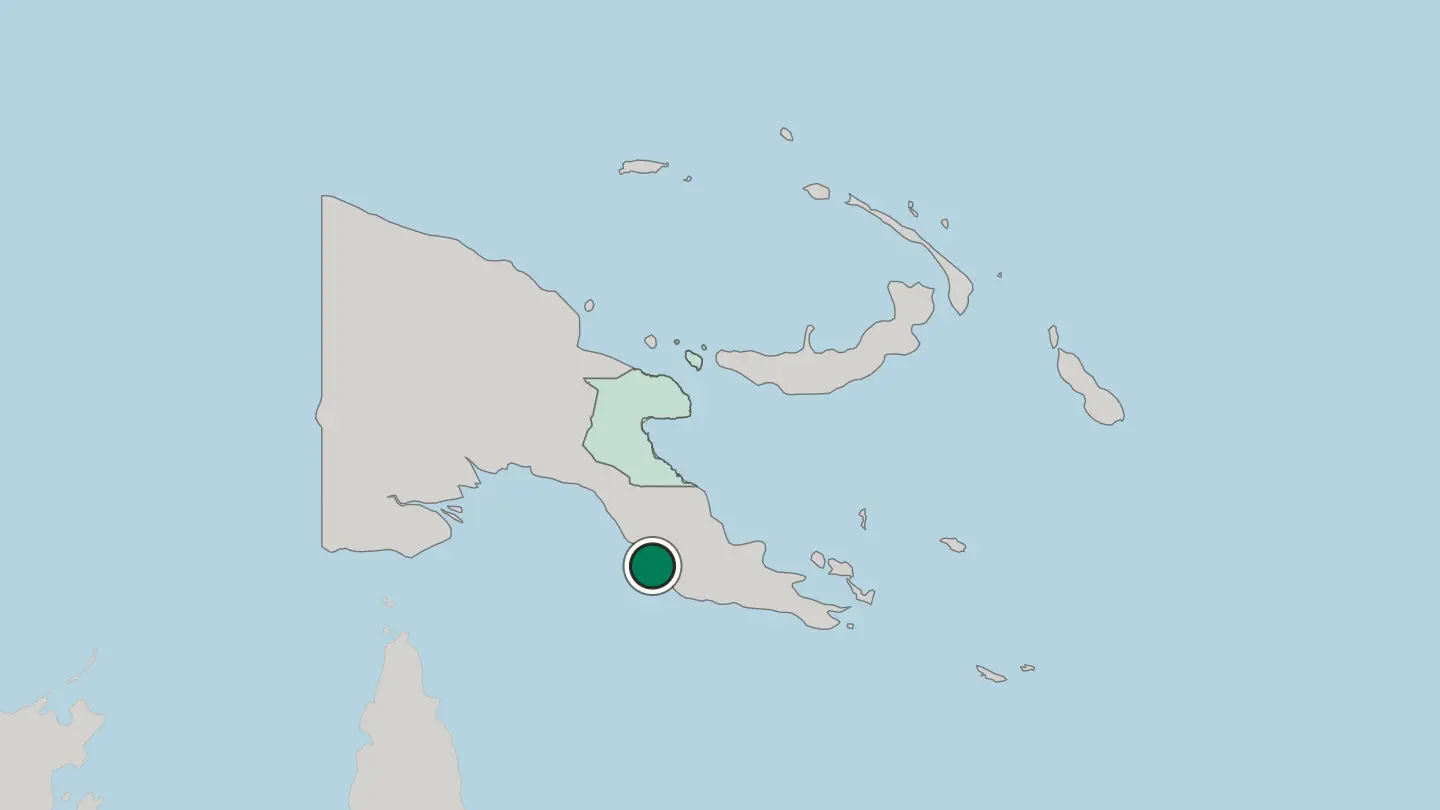 Map of Port Moresby in Papua New Guinea